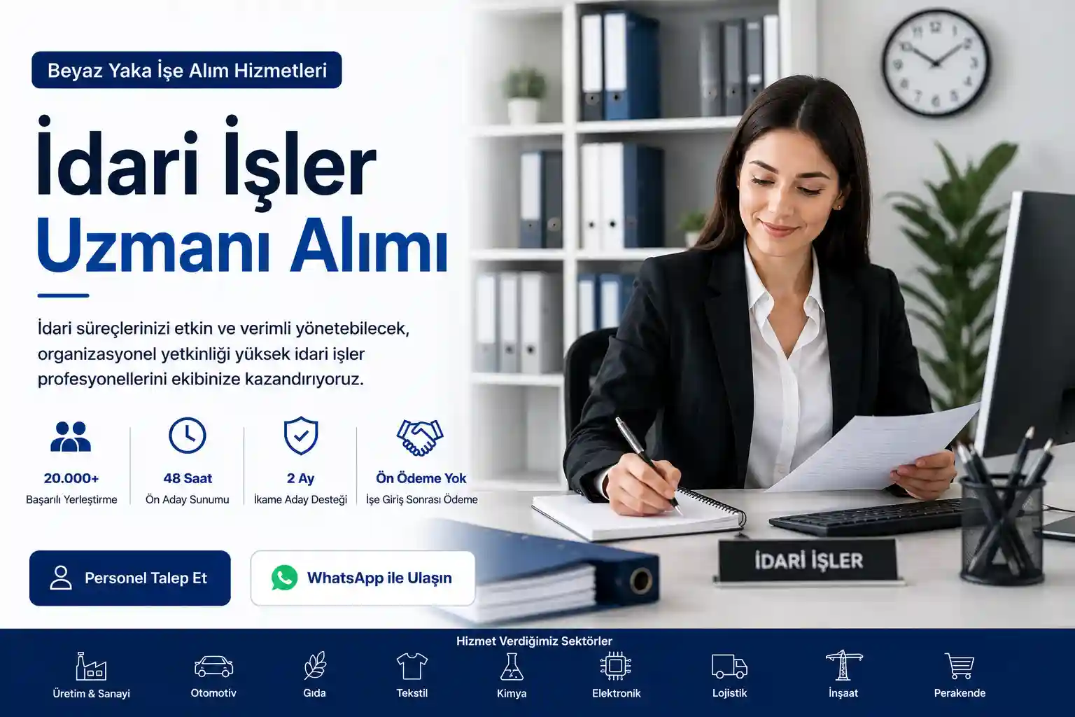 İdari işler personeli işe alım hizmeti