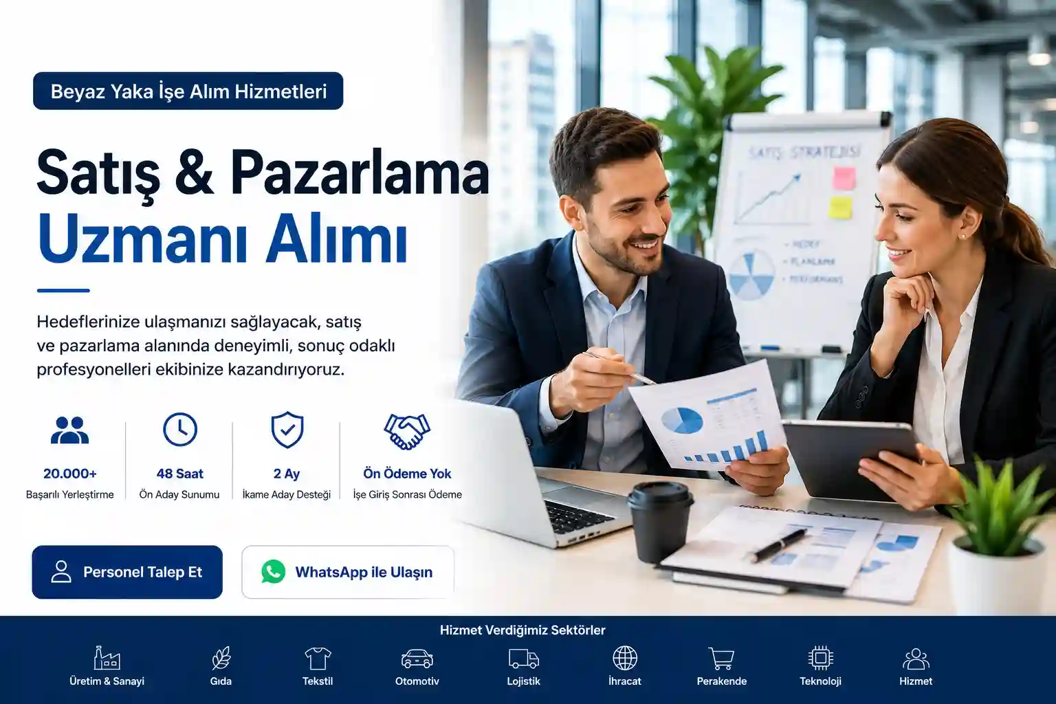 Satış pazarlama personeli işe alım hizmeti