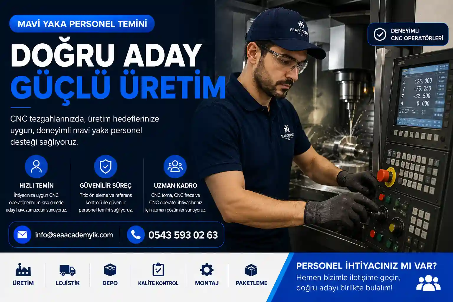 CNC operatörü temin hizmetleri ve teknik üretim süreçleri