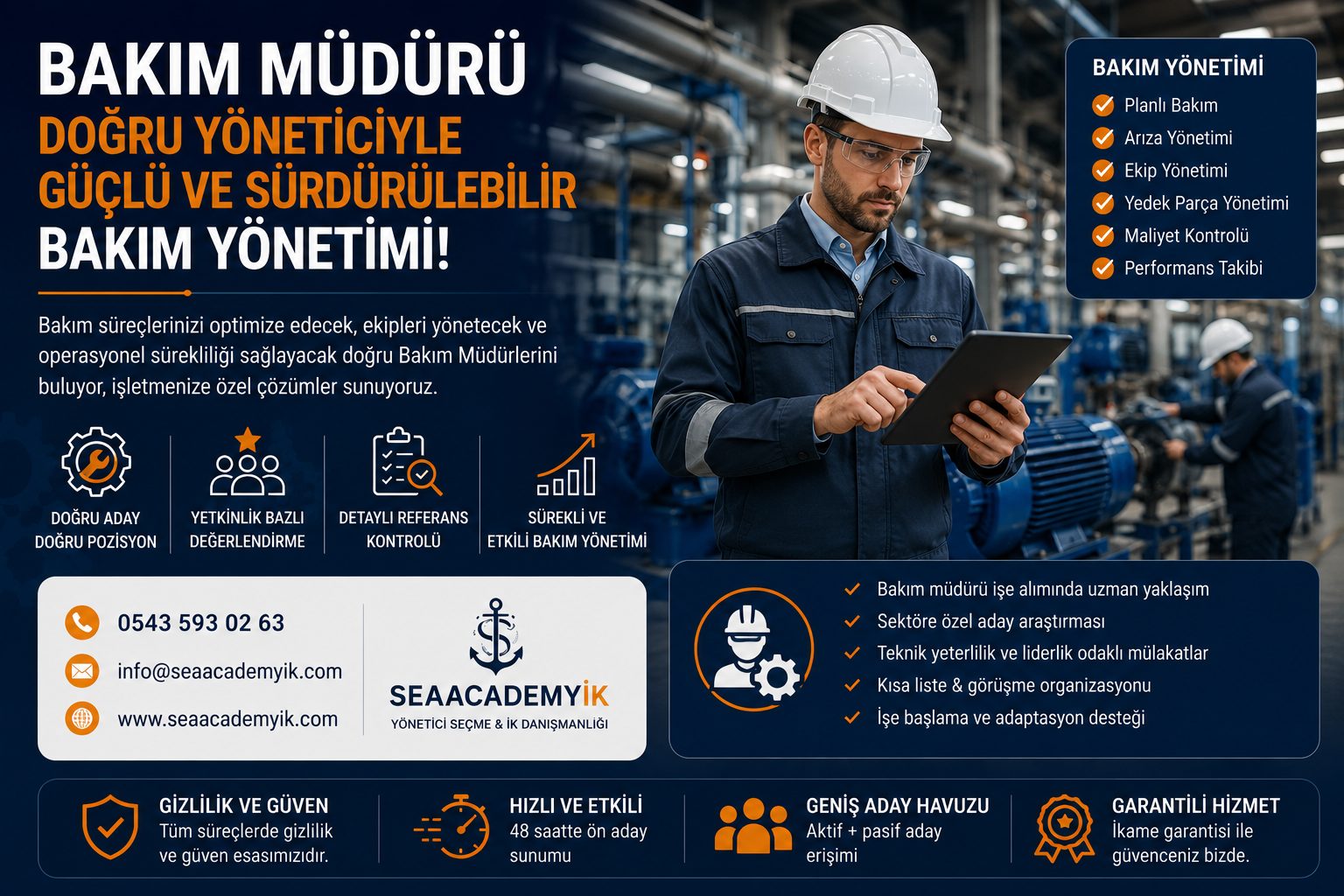 Bakım müdürü seçme hizmeti