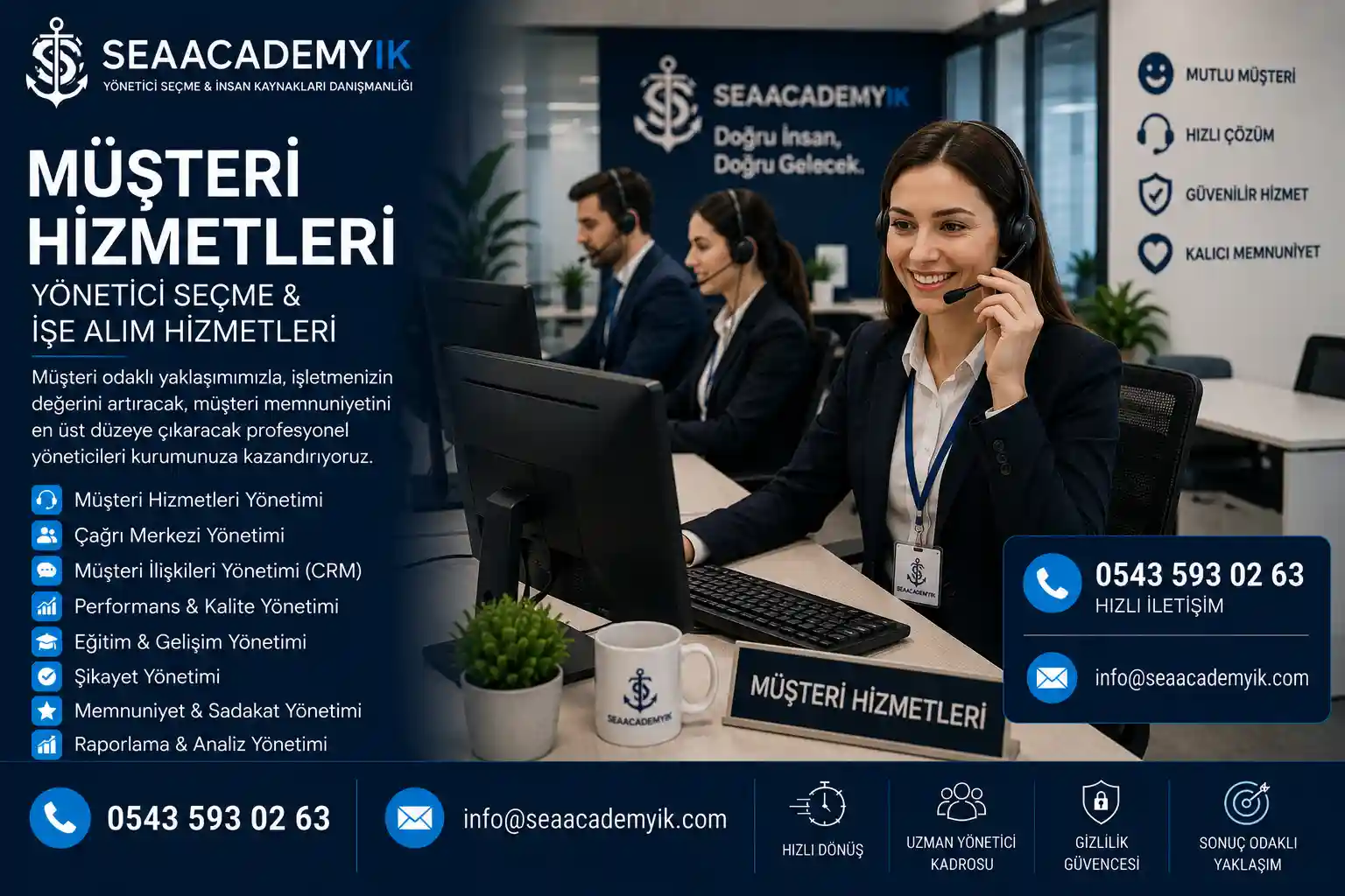 Müşteri hizmetleri yöneticisi seçme hizmeti