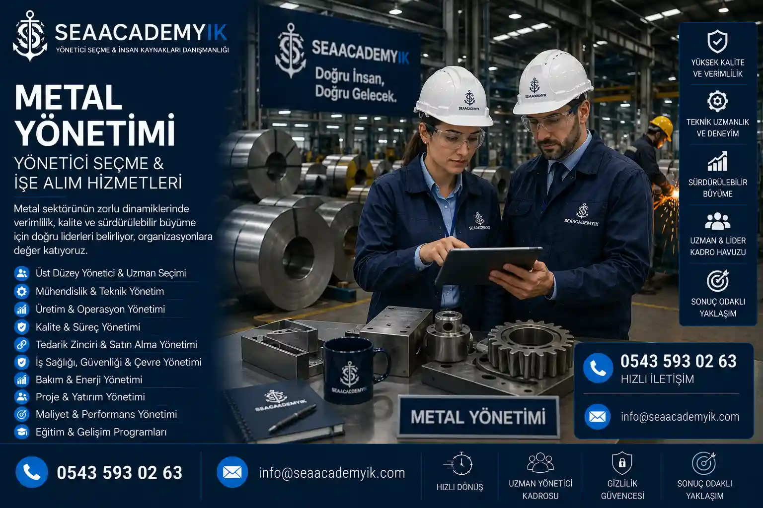 Metal sektörü orta düzey yönetici seçme hizmetleri