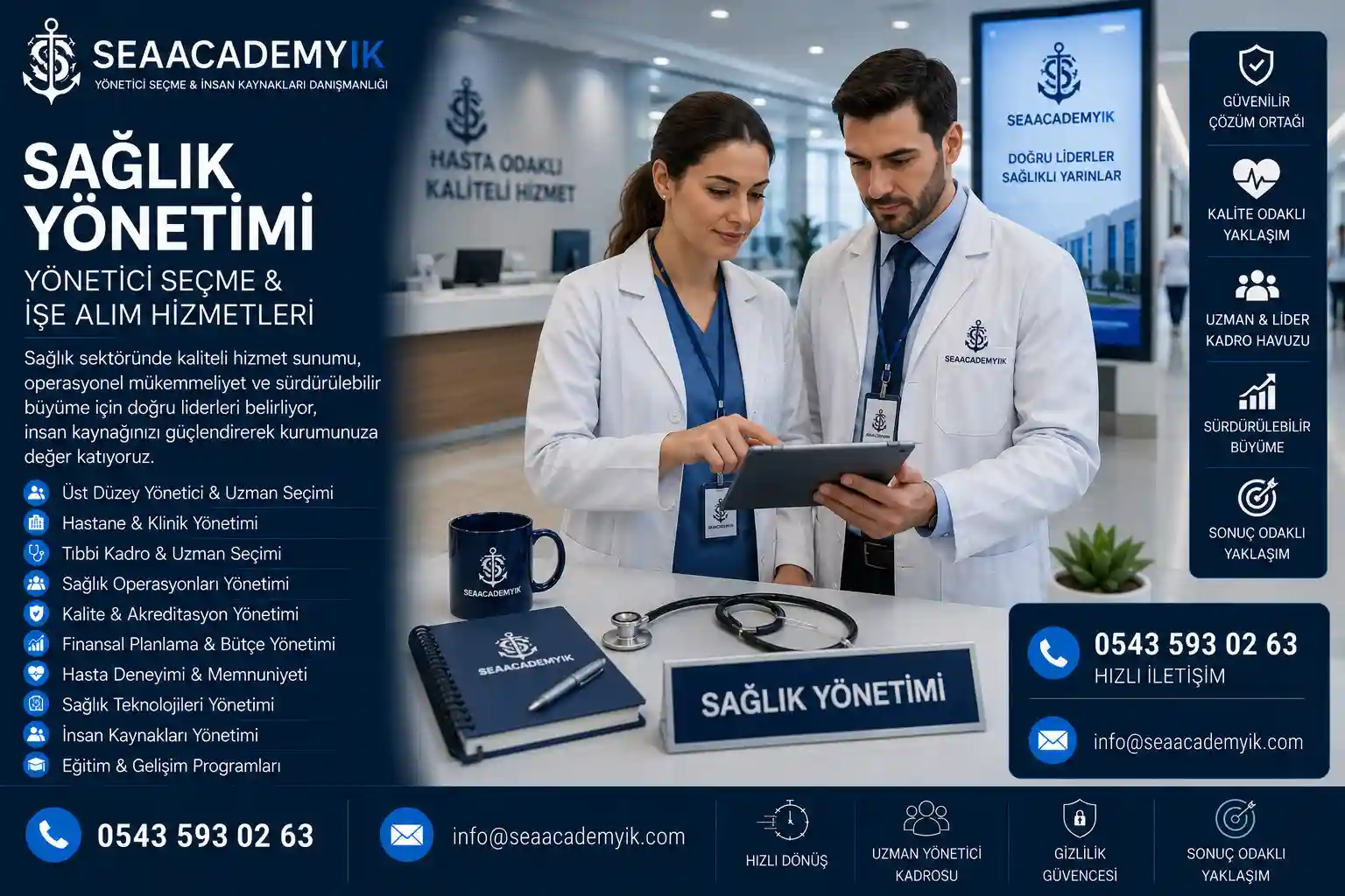 Sağlık sektörü orta düzey yönetici seçme hizmetleri