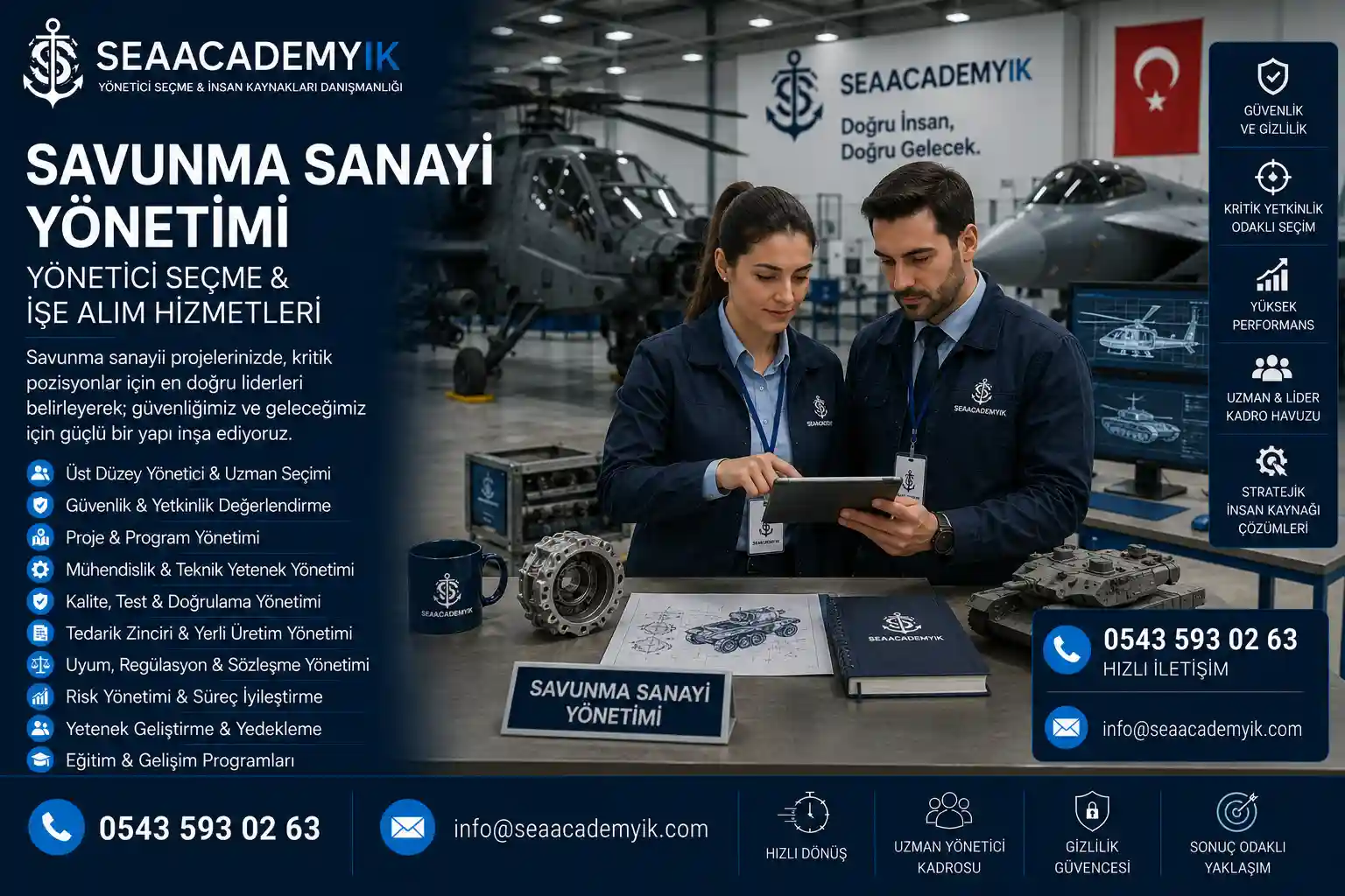 Savunma sanayi orta düzey yönetici seçme hizmetleri