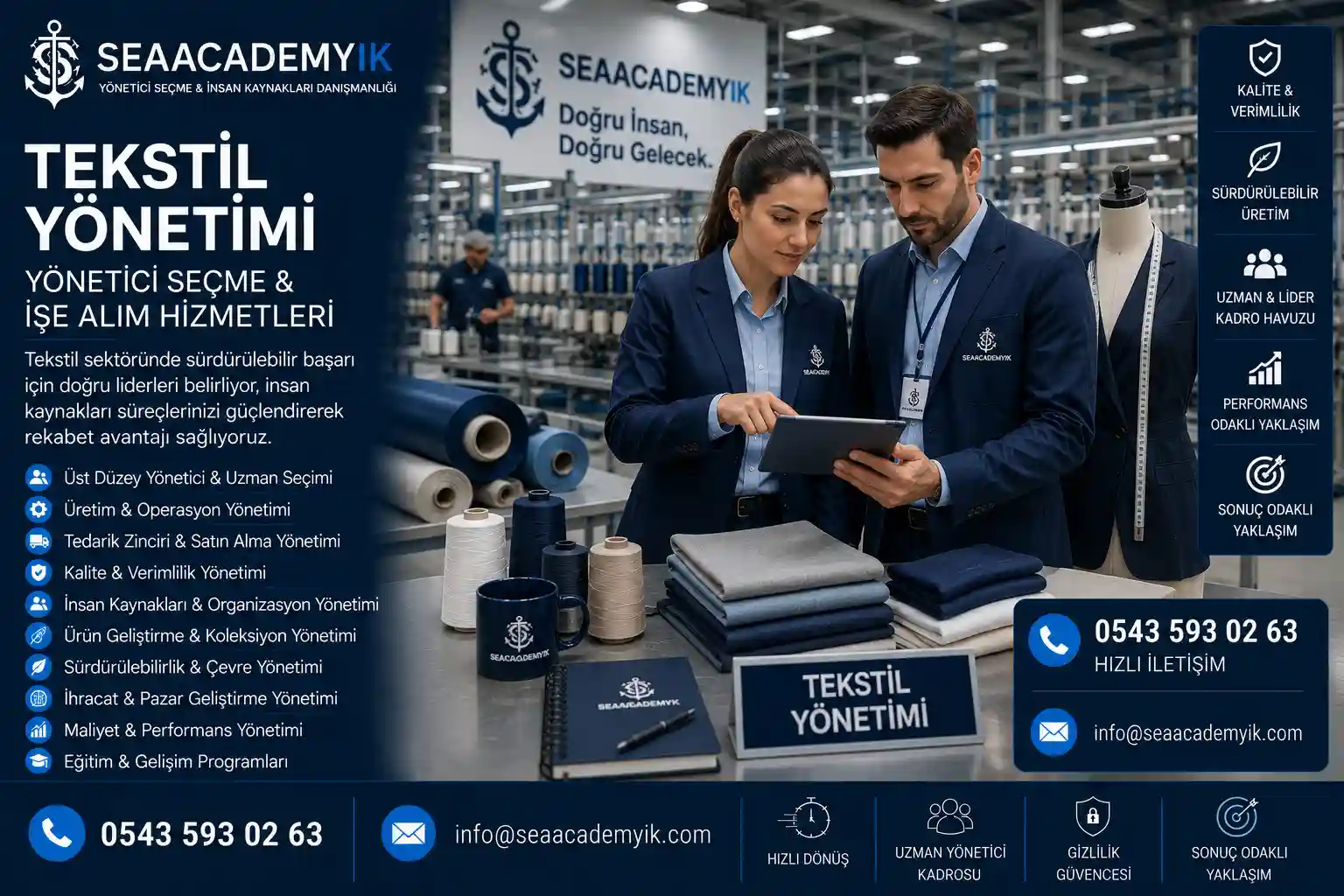 Tekstil sektörü orta düzey yönetici seçme hizmetleri