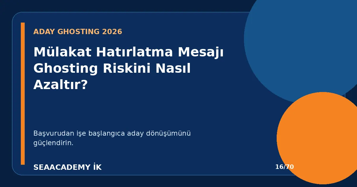 Mülakat Hatırlatma Mesajı Ghosting Riskini Nasıl Azaltır?