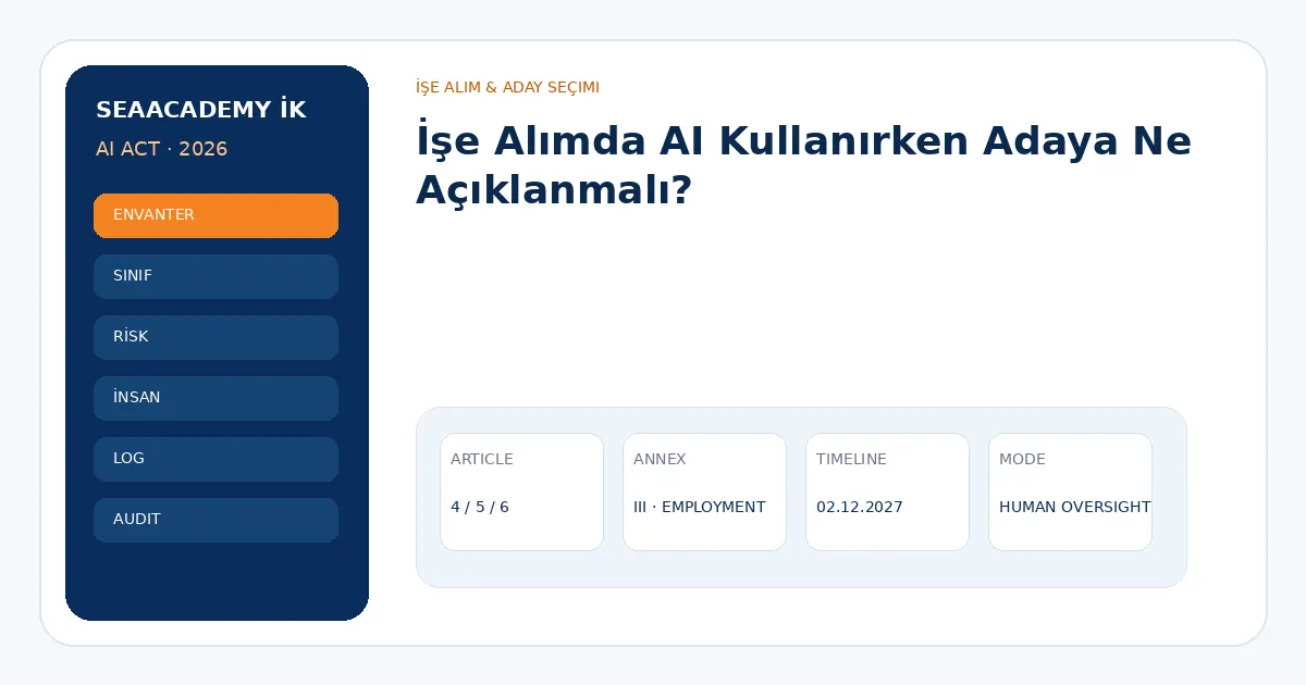İşe Alımda AI Kullanırken Adaya Ne Açıklanmalı?