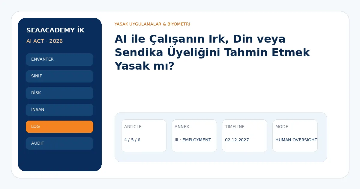 AI ile Çalışanın Irk, Din veya Sendika Üyeliğini Tahmin Etmek Yasak mı?