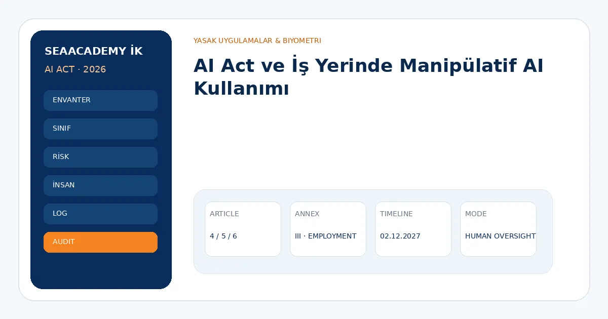 AI Act ve İş Yerinde Manipülatif AI Kullanımı