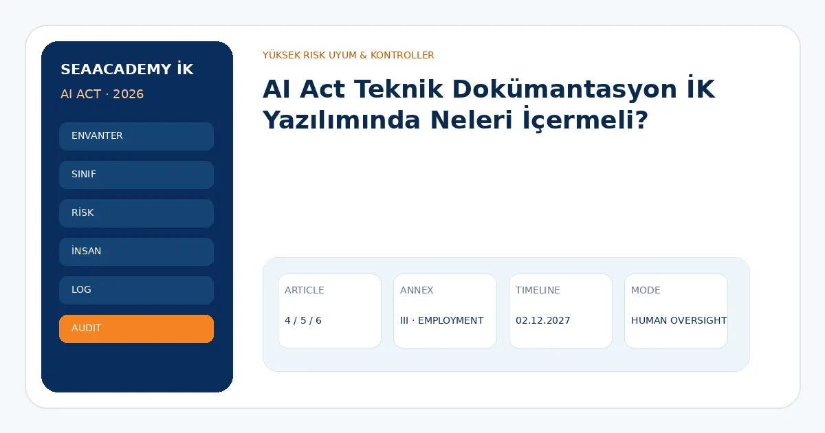 AI Act Teknik Dokümantasyon İK Yazılımında Neleri İçermeli?