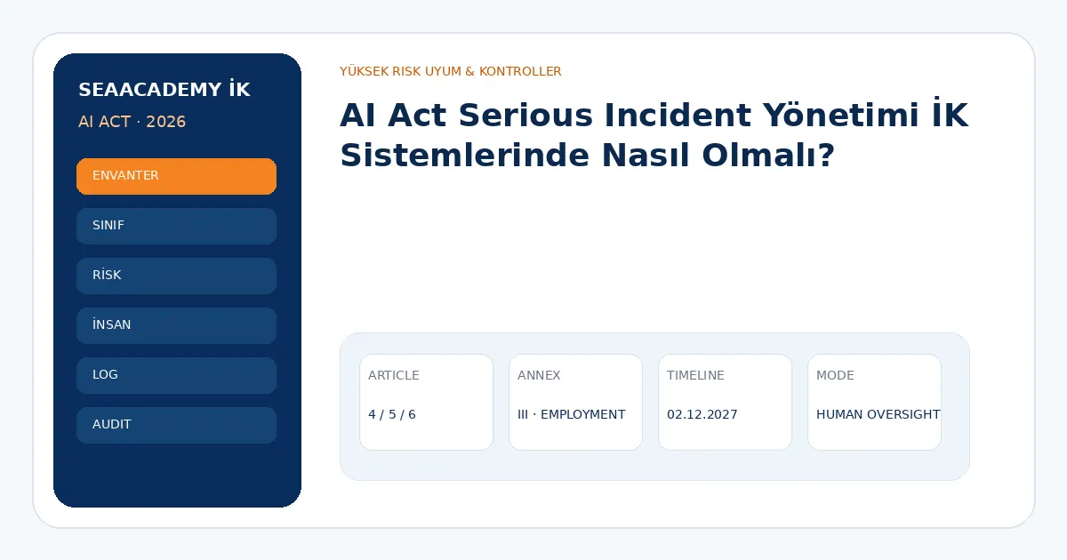 AI Act Serious Incident Yönetimi İK Sistemlerinde Nasıl Olmalı?