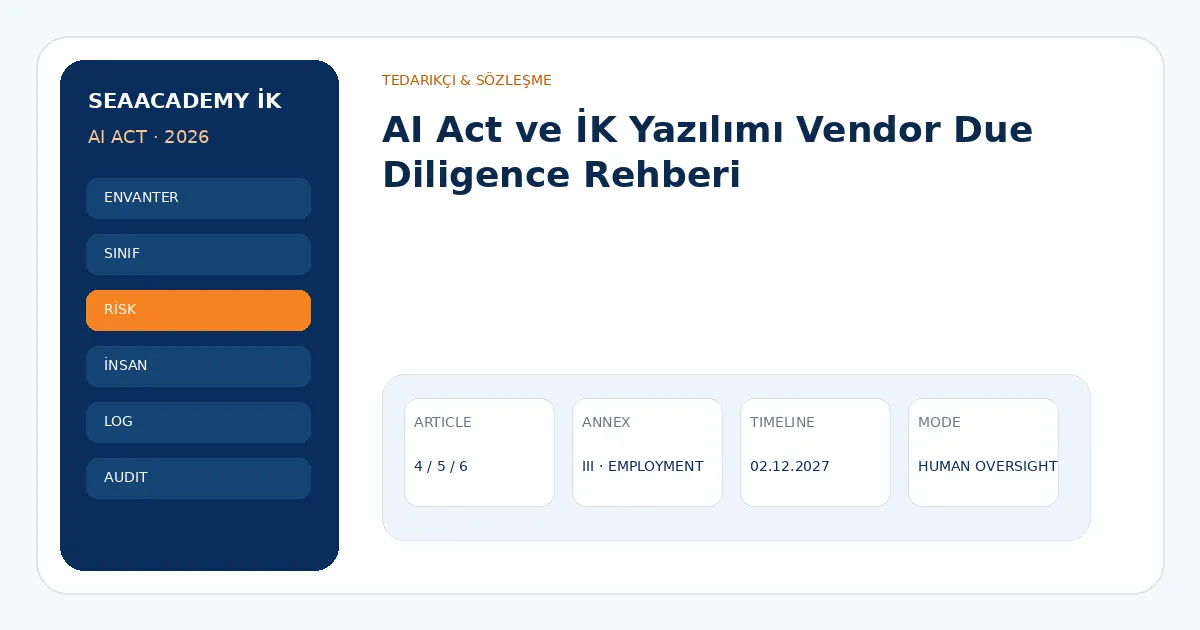 AI Act ve İK Yazılımı Vendor Due Diligence Rehberi