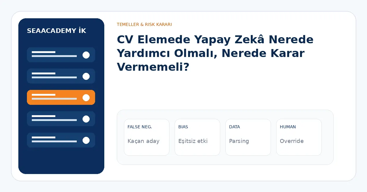 CV Elemede Yapay Zekâ Nerede Yardımcı Olmalı, Nerede Karar Vermemeli? analiz görseli