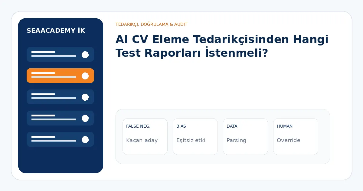AI CV Eleme Tedarikçisinden Hangi Test Raporları İstenmeli? analiz görseli