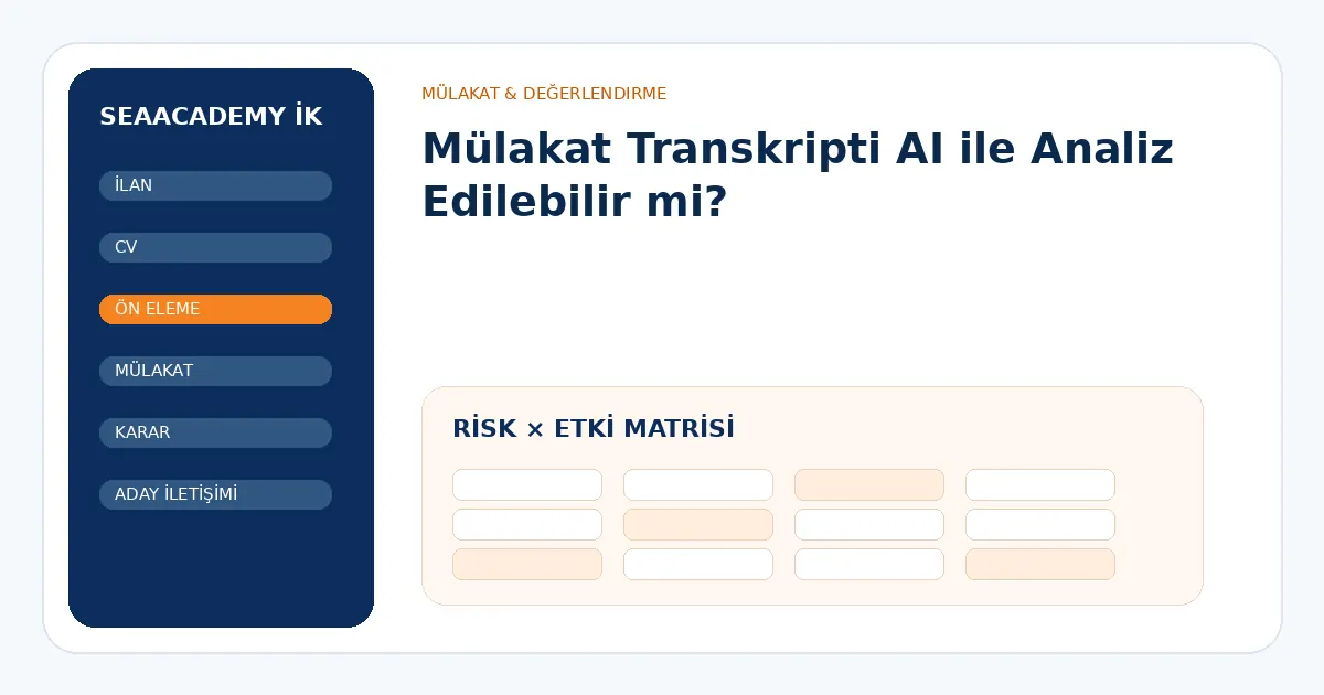 Mülakat Transkripti AI ile Analiz Edilebilir mi? risk ve kontrol matrisi