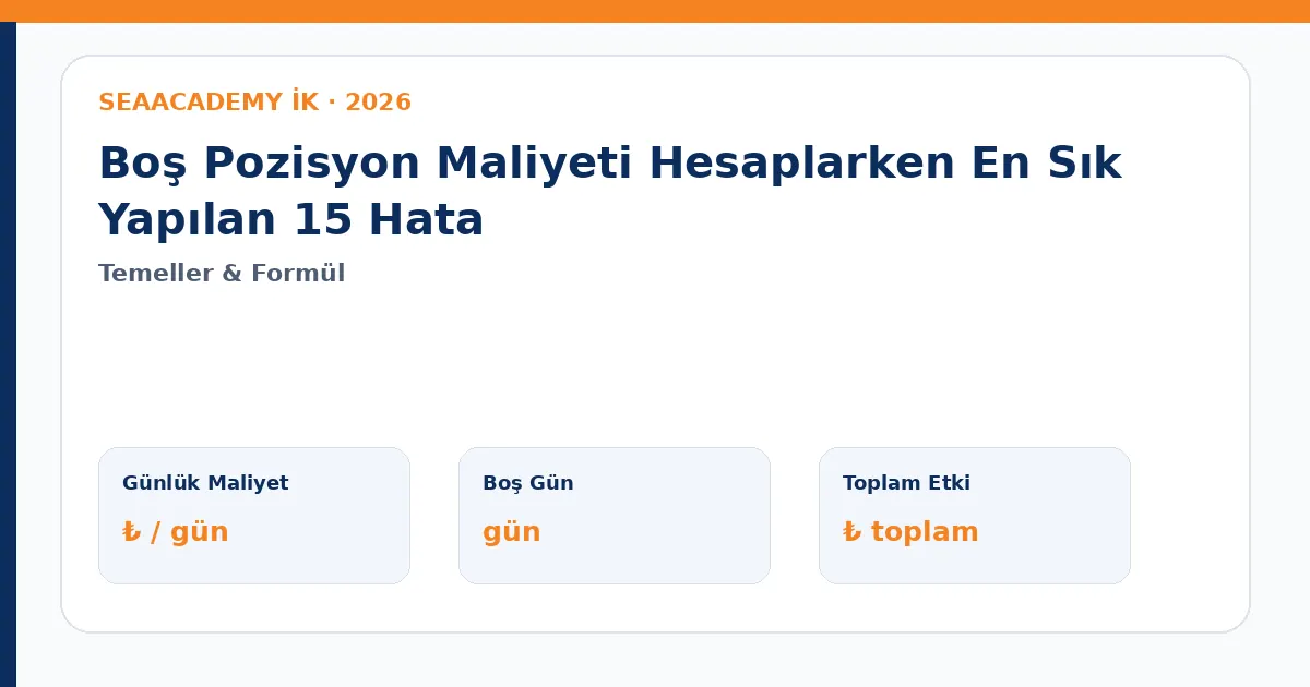 Boş Pozisyon Maliyeti Hesaplarken En Sık Yapılan 15 Hata