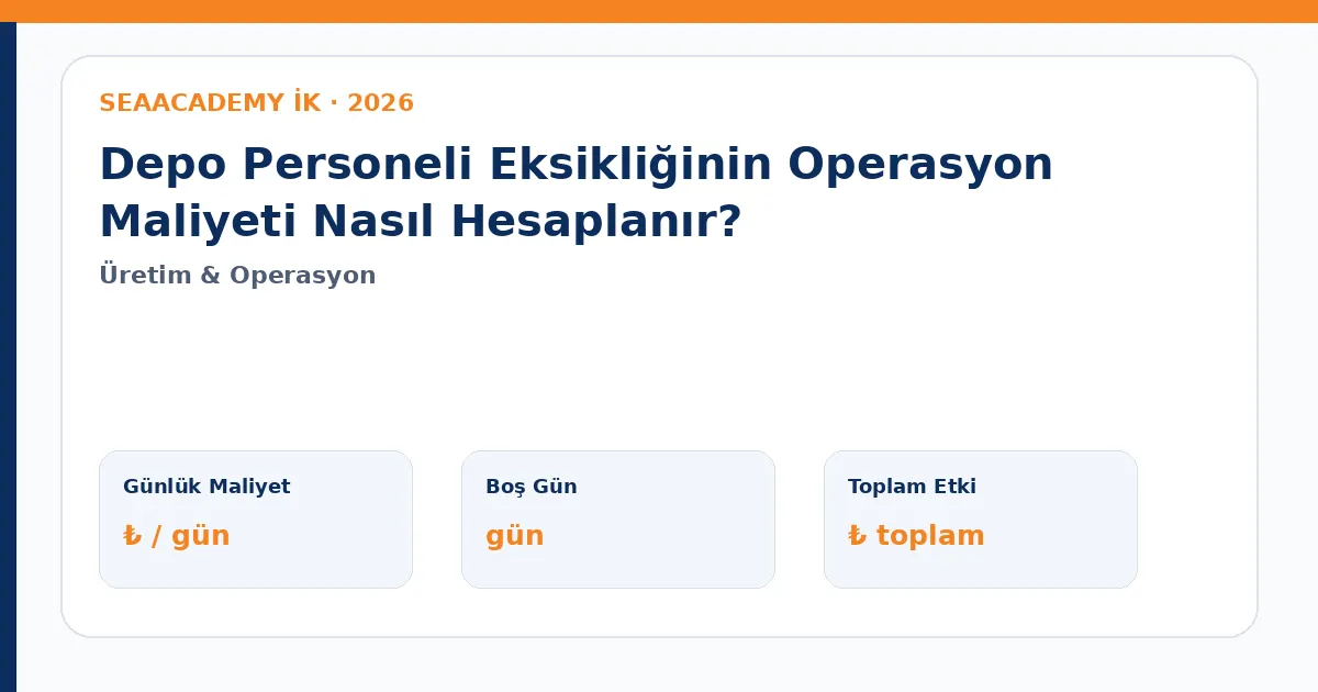 Depo Personeli Eksikliğinin Operasyon Maliyeti Nasıl Hesaplanır?