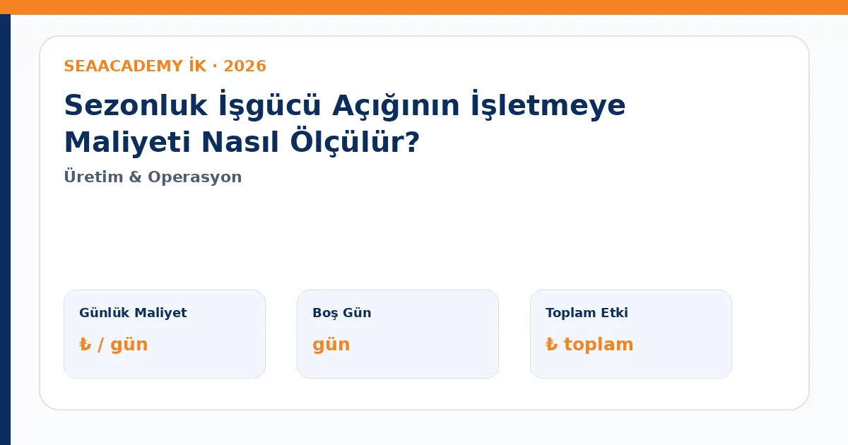 Sezonluk İşgücü Açığının İşletmeye Maliyeti Nasıl Ölçülür?
