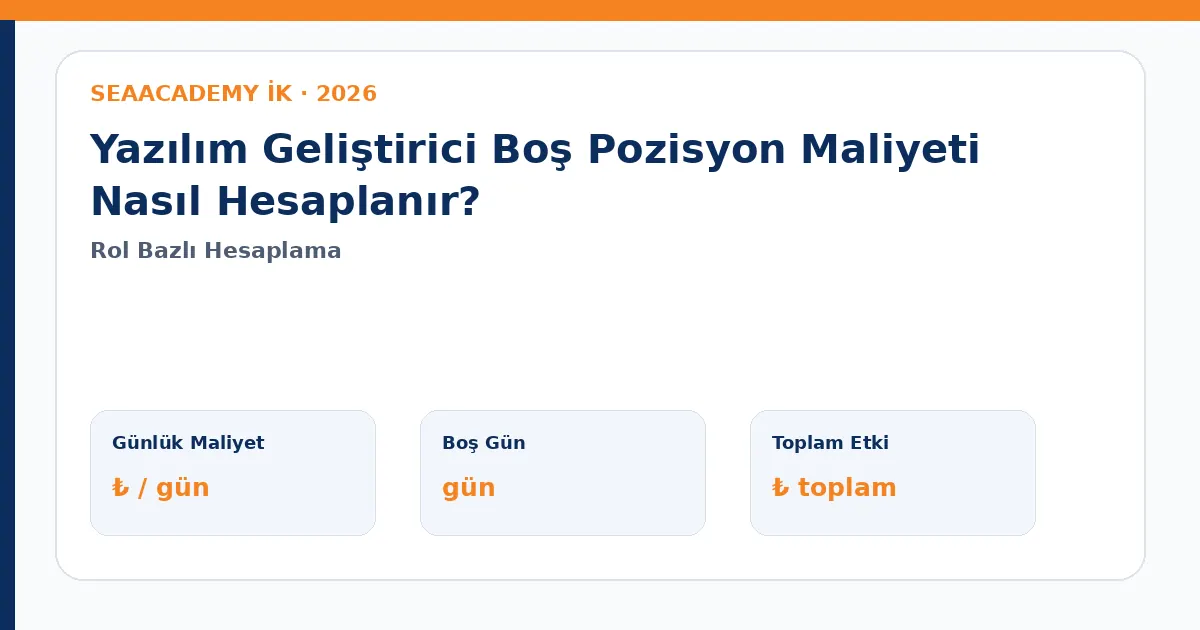 Yazılım Geliştirici Boş Pozisyon Maliyeti Nasıl Hesaplanır?