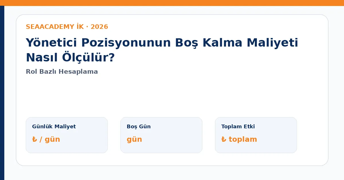 Yönetici Pozisyonunun Boş Kalma Maliyeti Nasıl Ölçülür?