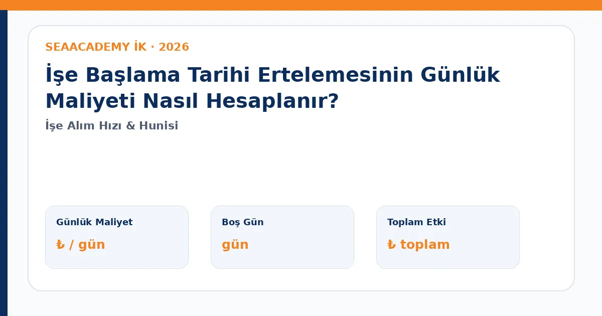 İşe Başlama Tarihi Ertelemesinin Günlük Maliyeti Nasıl Hesaplanır?