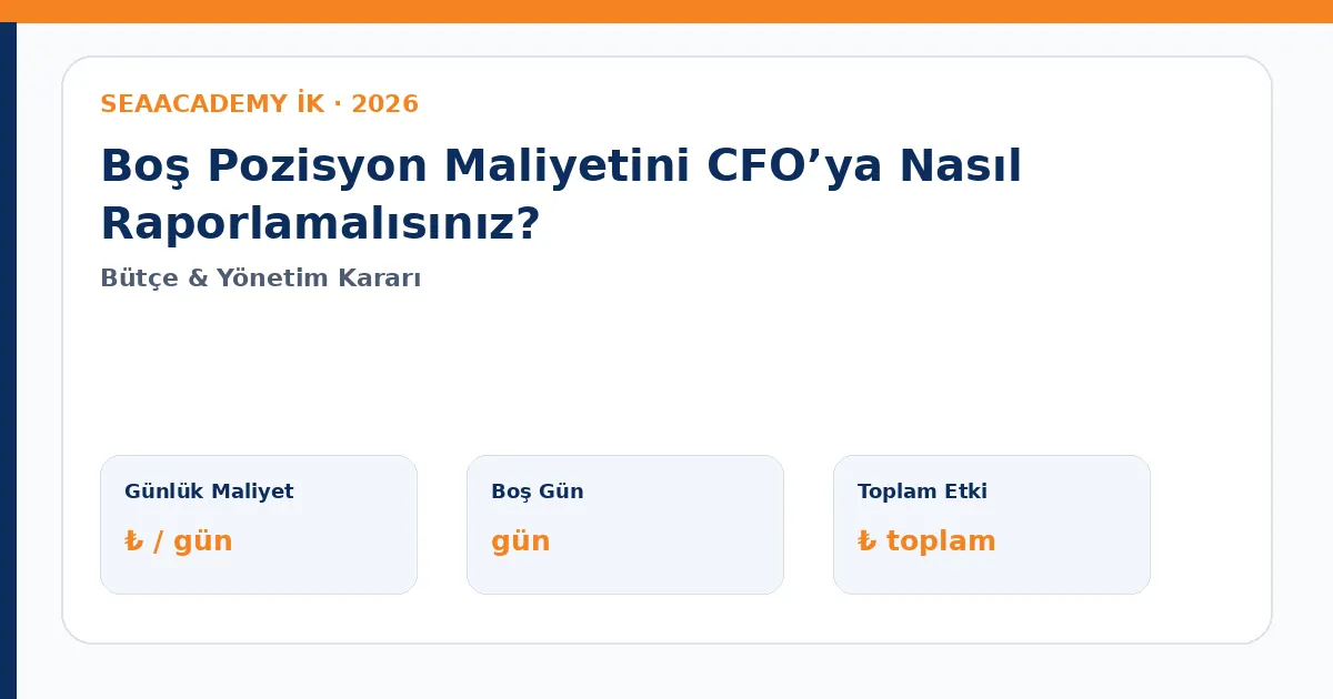 Boş Pozisyon Maliyetini CFO’ya Nasıl Raporlamalısınız?
