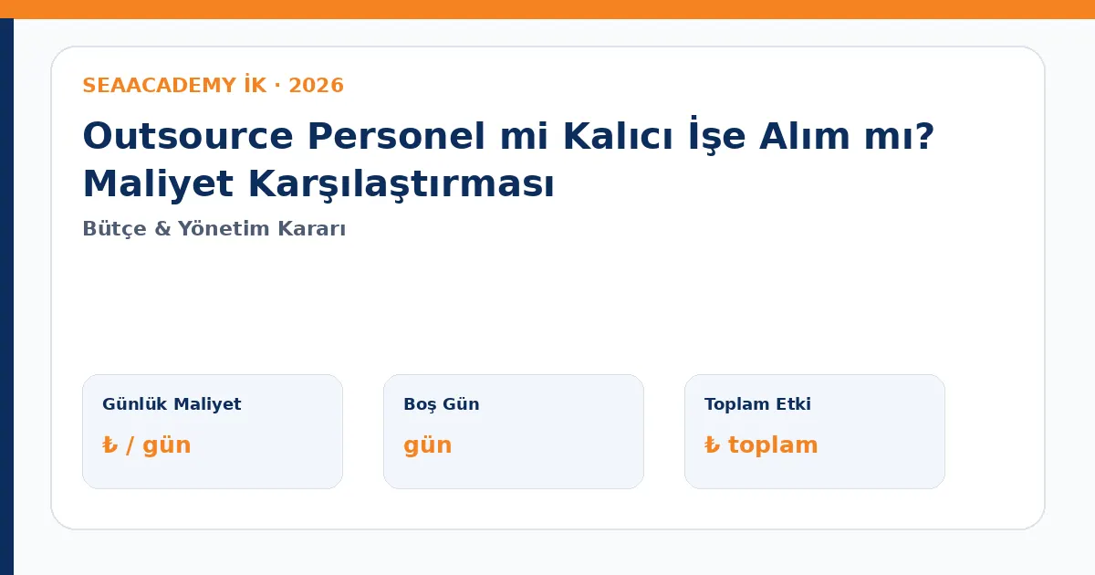 Outsource Personel mi Kalıcı İşe Alım mı? Maliyet Karşılaştırması