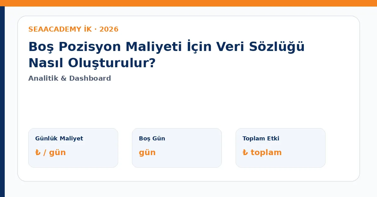 Boş Pozisyon Maliyeti İçin Veri Sözlüğü Nasıl Oluşturulur?