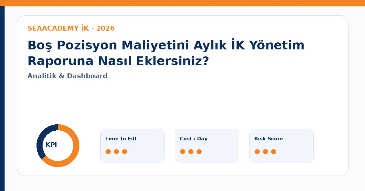 Boş Pozisyon Maliyetini Aylık İK Yönetim Raporuna Nasıl Eklersiniz? Cost of Vacancy dashboard görseli