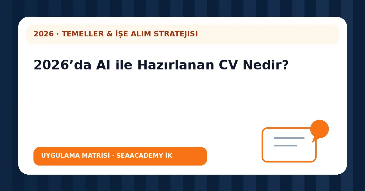 2026’da AI ile Hazırlanan CV Nedir? değerlendirme matrisi