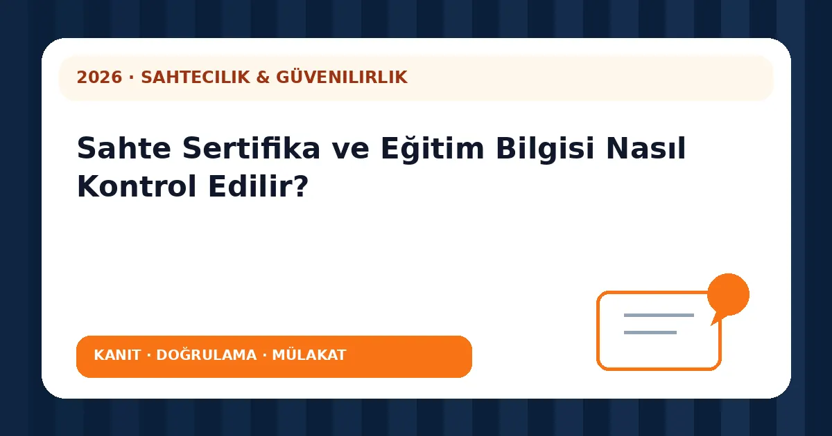 Sahte Sertifika ve Eğitim Bilgisi Nasıl Kontrol Edilir? analiz görseli