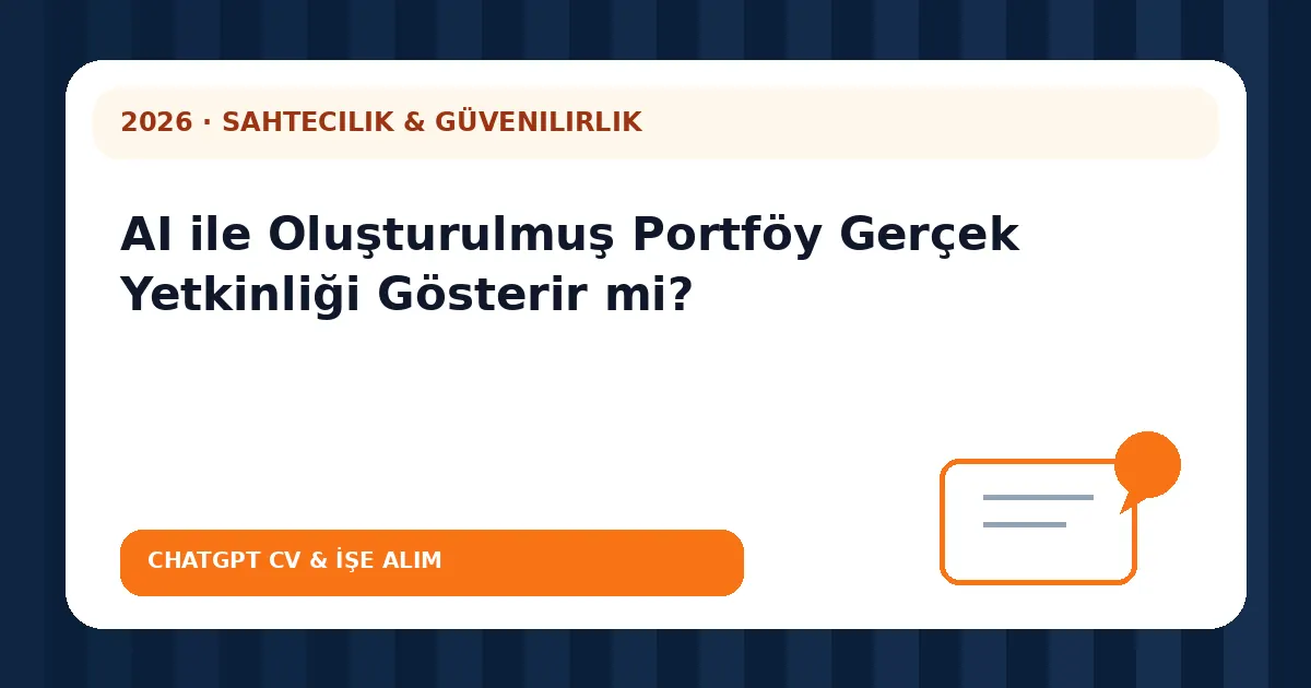 AI ile Oluşturulmuş Portföy Gerçek Yetkinliği Gösterir mi?