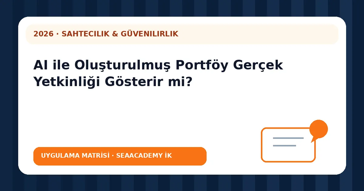 AI ile Oluşturulmuş Portföy Gerçek Yetkinliği Gösterir mi? değerlendirme matrisi