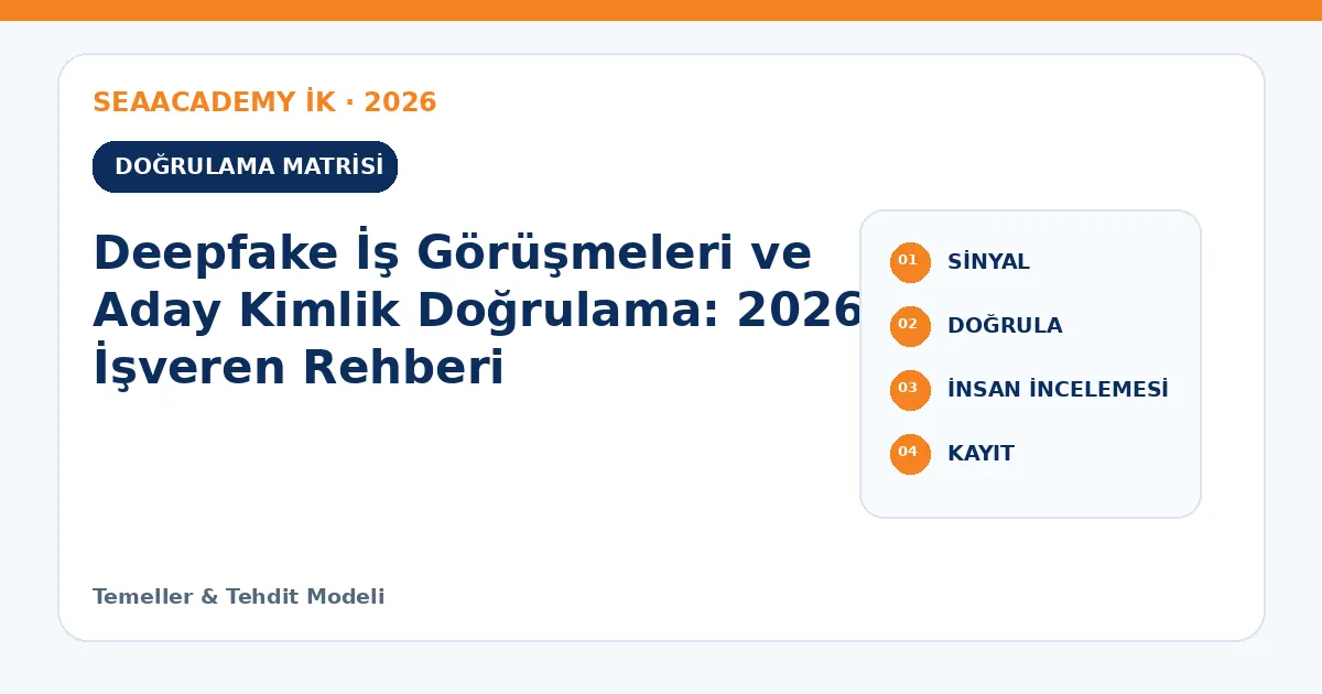 Deepfake İş Görüşmeleri ve Aday Kimlik Doğrulama: 2026 İşveren Rehberi kontrol matrisi