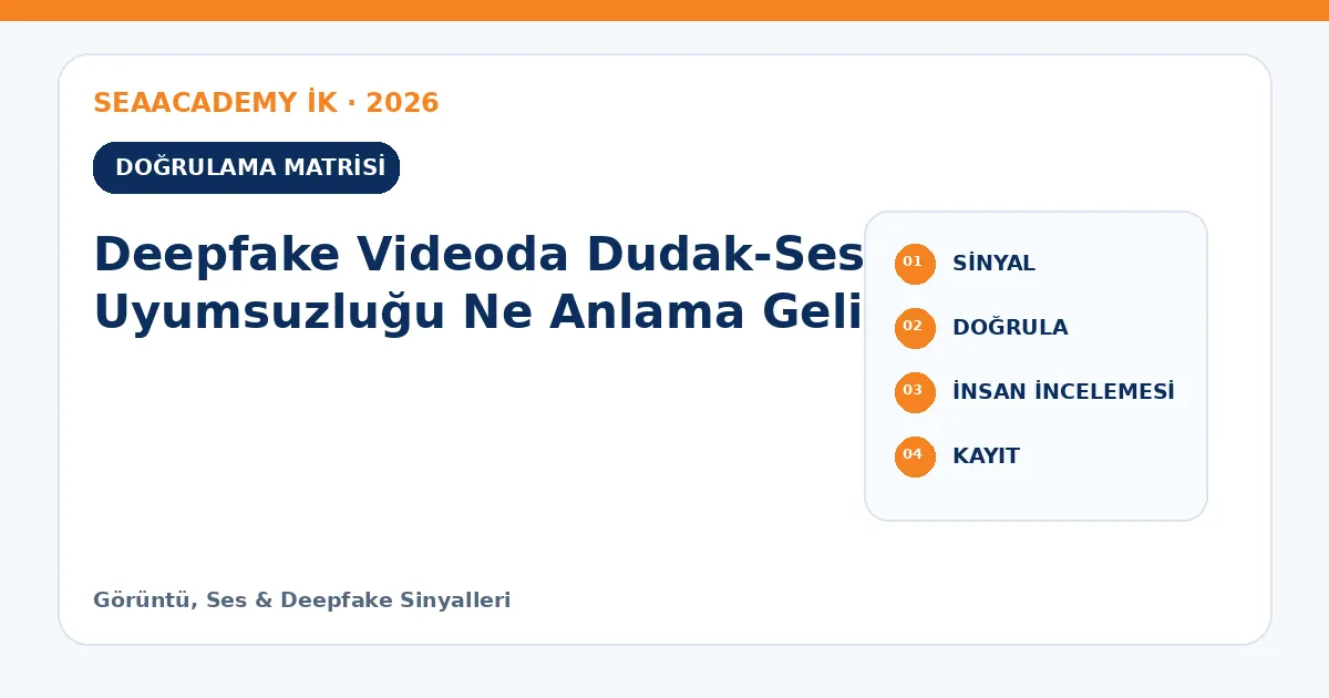 Deepfake Videoda Dudak-Ses Uyumsuzluğu Ne Anlama Gelir? kontrol matrisi