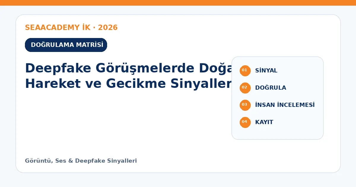 Deepfake Görüşmelerde Doğal Hareket ve Gecikme Sinyalleri kontrol matrisi