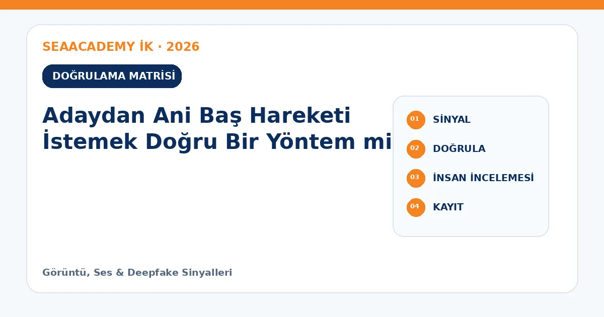 Adaydan Ani Baş Hareketi İstemek Doğru Bir Yöntem mi? kontrol matrisi