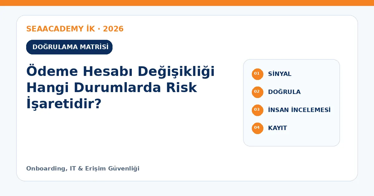 Ödeme Hesabı Değişikliği Hangi Durumlarda Risk İşaretidir? kontrol matrisi