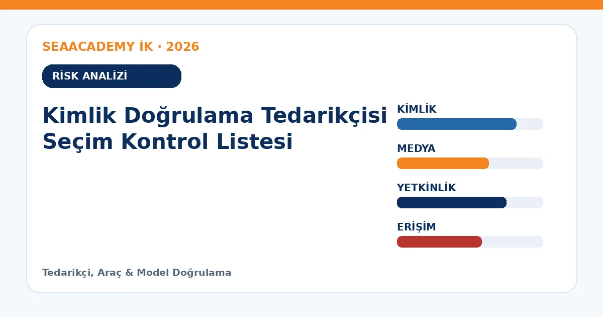 Kimlik Doğrulama Tedarikçisi Seçim Kontrol Listesi risk analizi