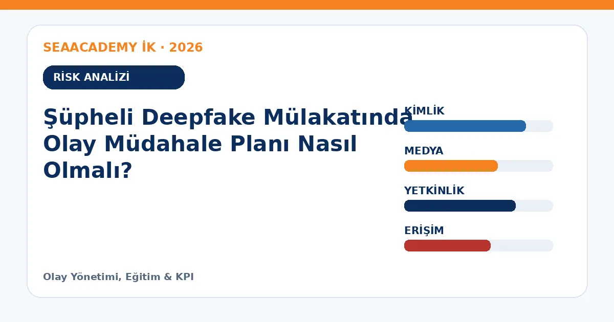 Şüpheli Deepfake Mülakatında Olay Müdahale Planı Nasıl Olmalı? risk analizi