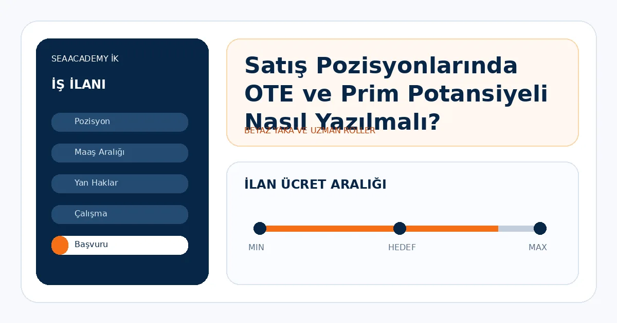 Satış Pozisyonlarında OTE ve Prim Potansiyeli Nasıl Yazılmalı?