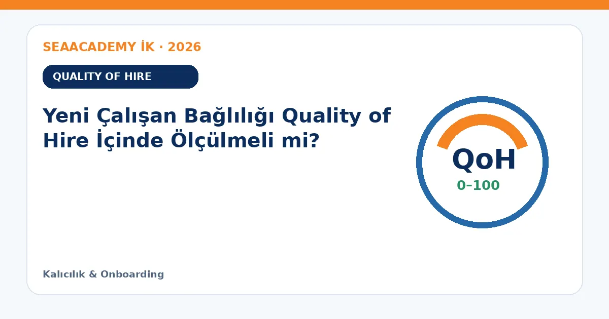 Yeni Çalışan Bağlılığı Quality of Hire İçinde Ölçülmeli mi?