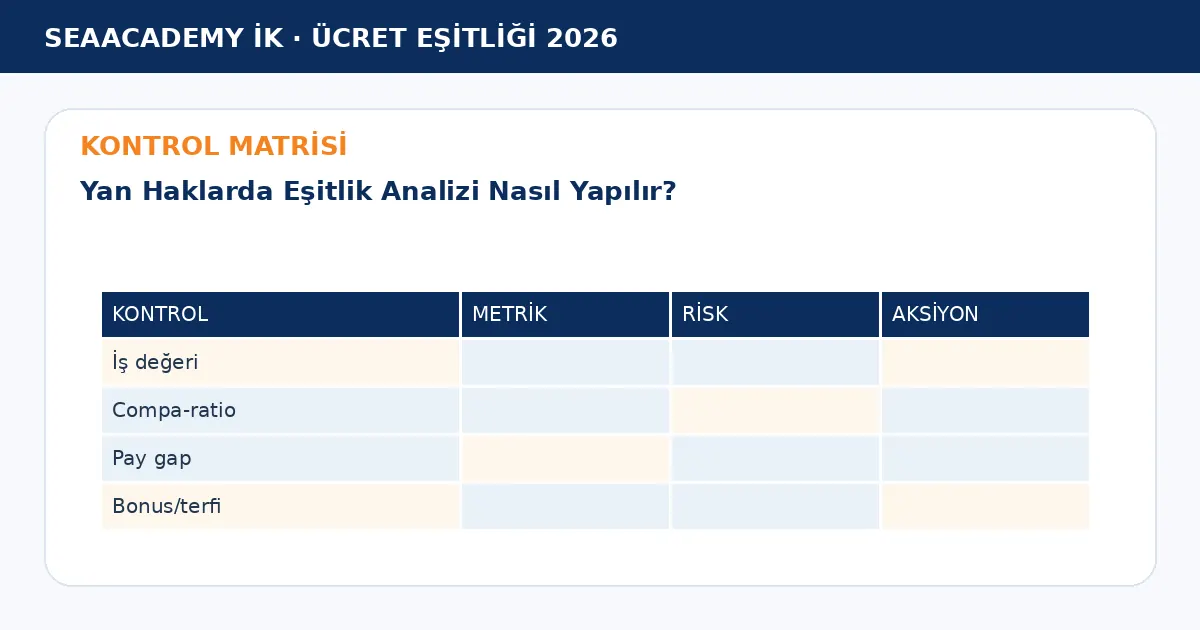 Yan Haklarda Eşitlik Analizi Nasıl Yapılır? kontrol matrisi