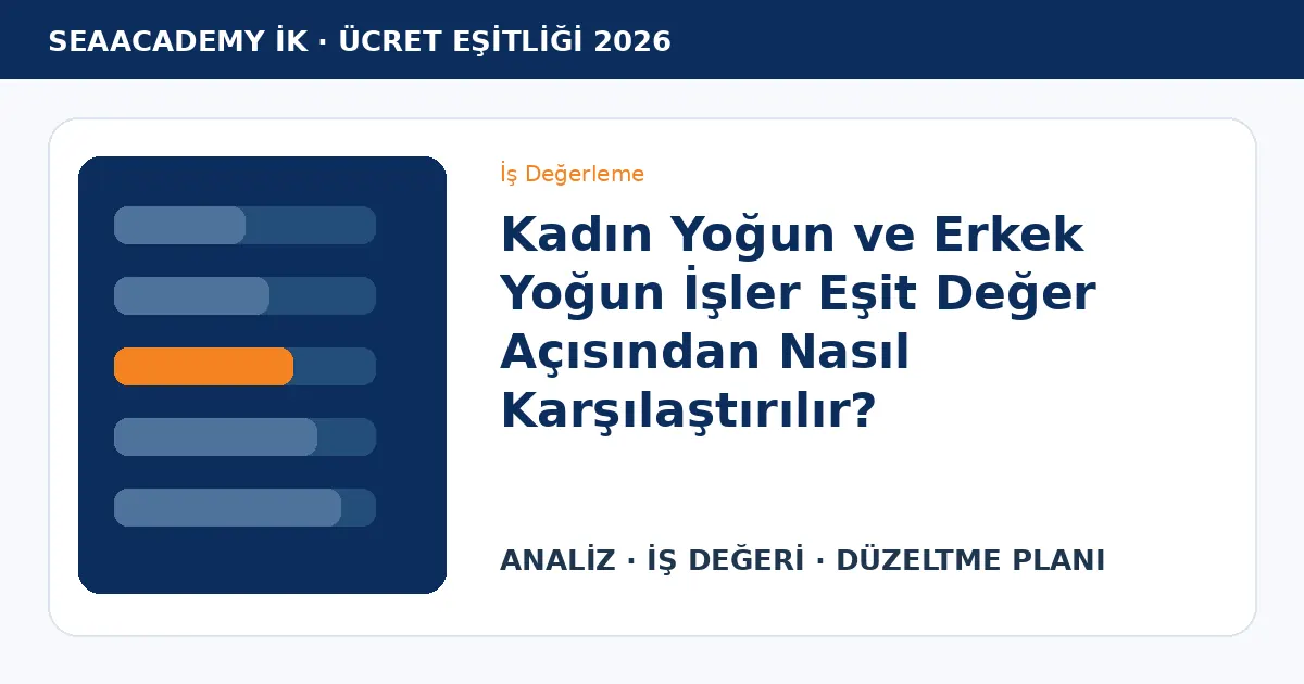 Kadın Yoğun ve Erkek Yoğun İşler Eşit Değer Açısından Nasıl Karşılaştırılır?