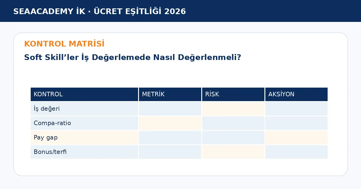Soft Skill’ler İş Değerlemede Nasıl Değerlenmeli? kontrol matrisi