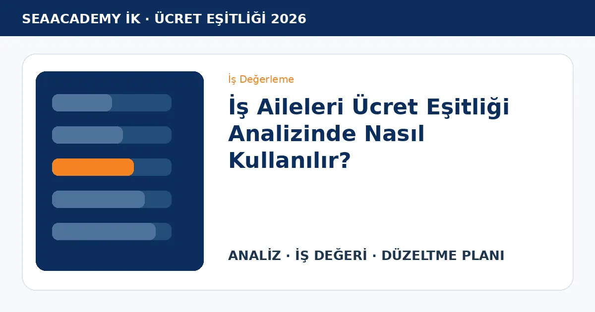 İş Aileleri Ücret Eşitliği Analizinde Nasıl Kullanılır?