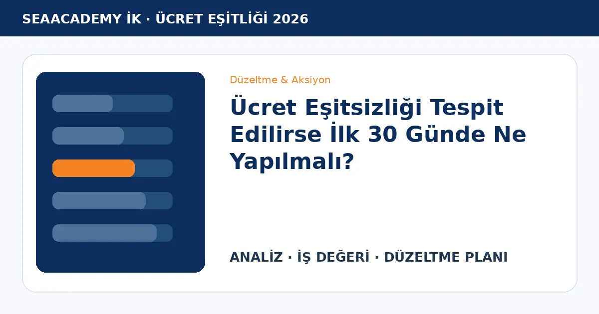 Ücret Eşitsizliği Tespit Edilirse İlk 30 Günde Ne Yapılmalı?