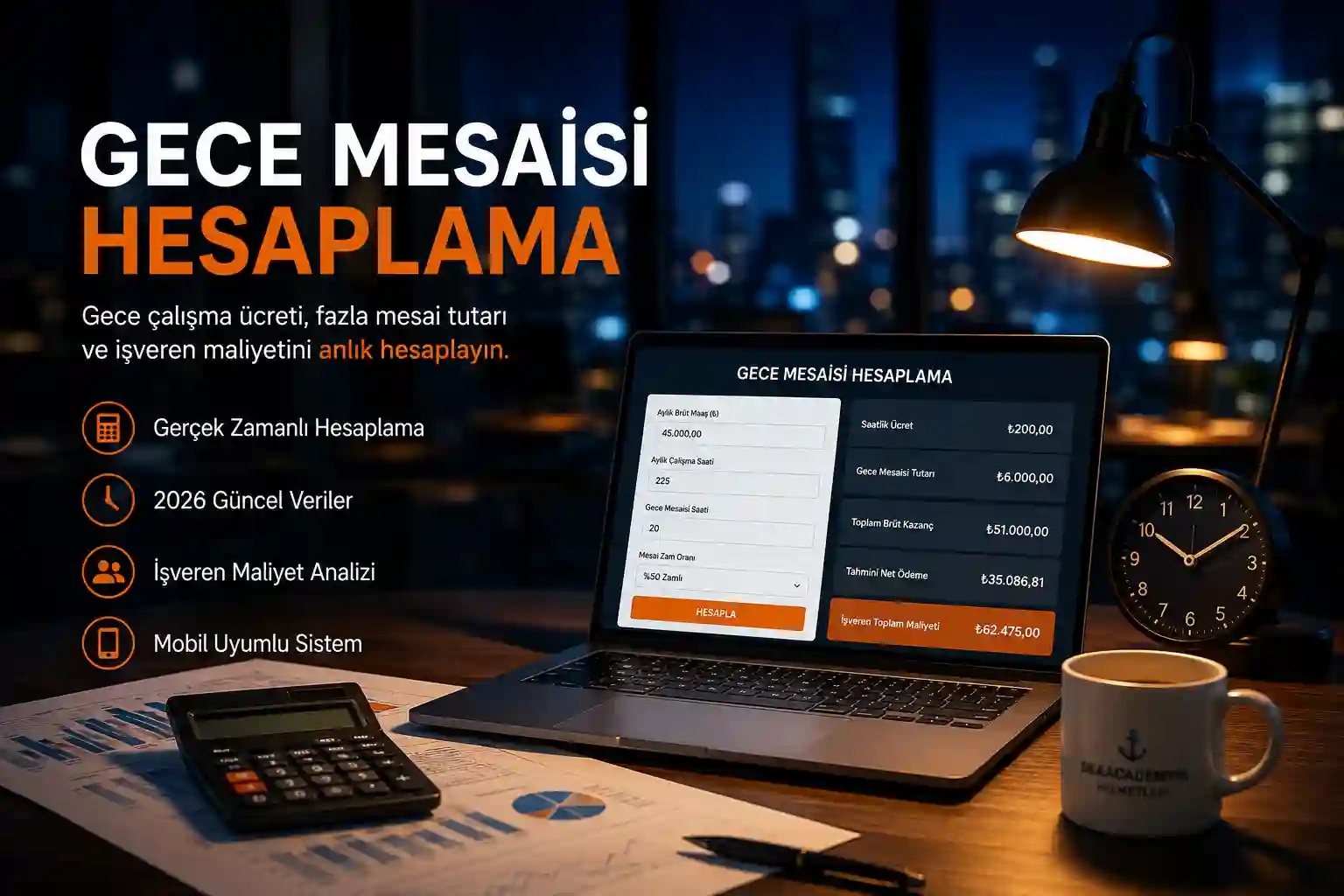 Gece mesaisi hesaplama