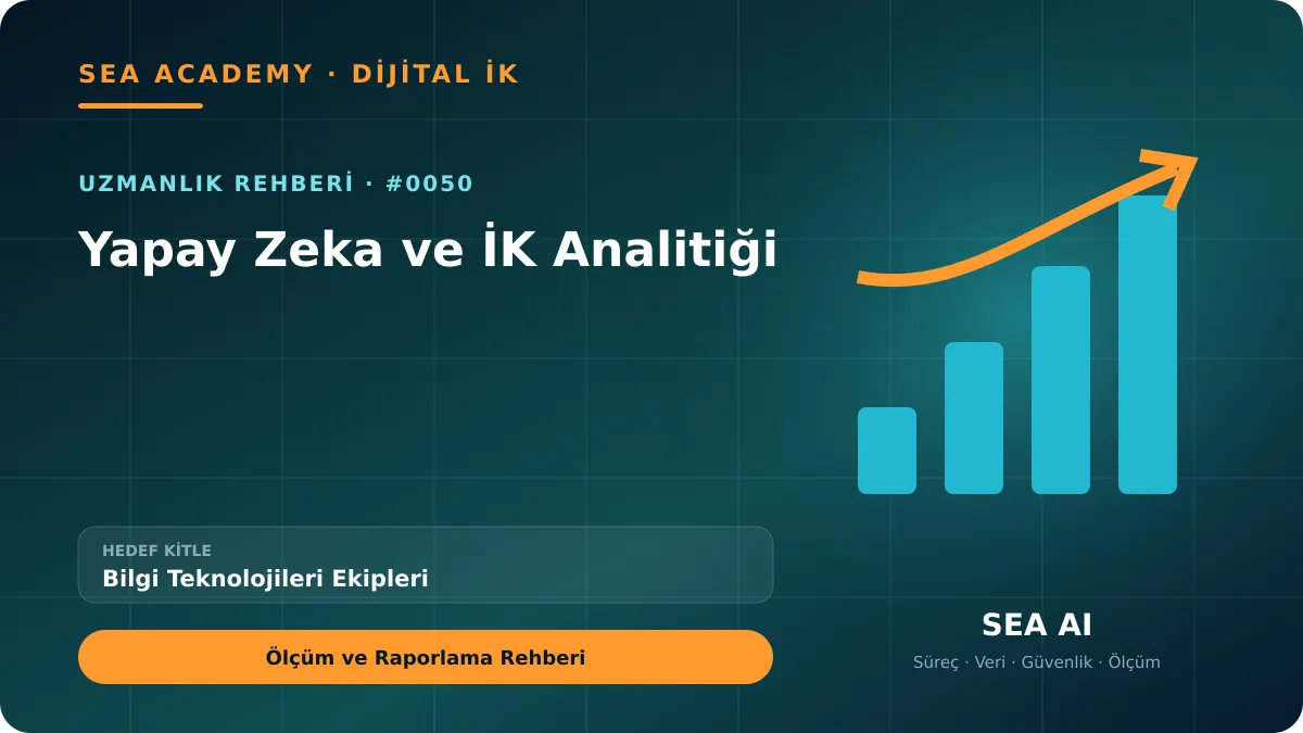 Bilgi Teknolojileri Ekipleri İçin Yapay Zeka ve İK Analitiği: Ölçüm ve Raporlama Rehberi kapak görseli