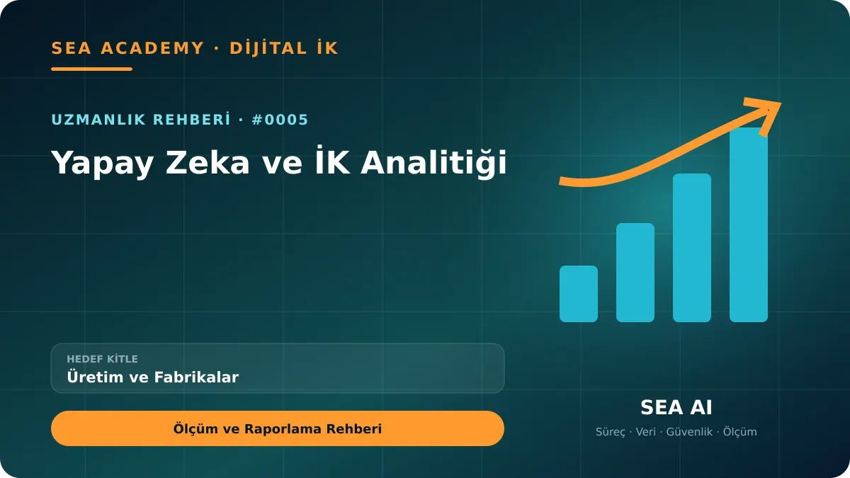 Üretim ve Fabrikalar İçin Yapay Zeka ve İK Analitiği: Ölçüm ve Raporlama Rehberi kapak görseli